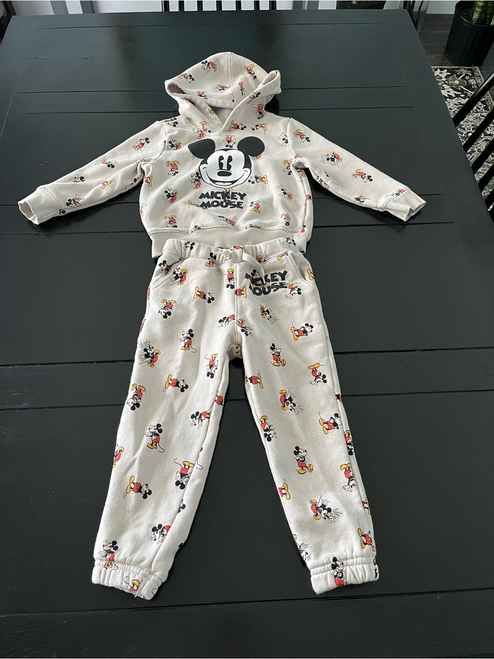 Old Navy Cream Mickey Mouse Sweatshirt & Joggers Set